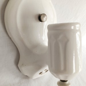 Antique Sconce Art Deco White Ceramic Porcelain Bathroom Wall Mount Light Fixture Collectible Item Retro Lighting-Germany