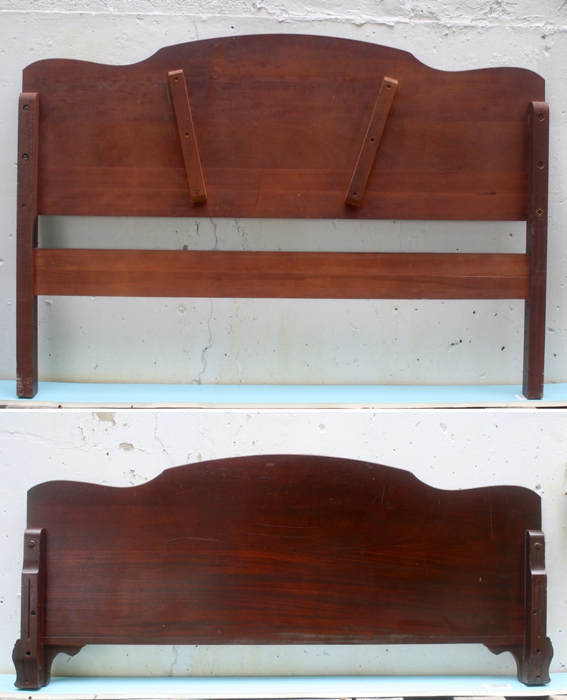 Vintage Antique Mahogany Wood Wooden Full Sz Bed Frame Head Etsy