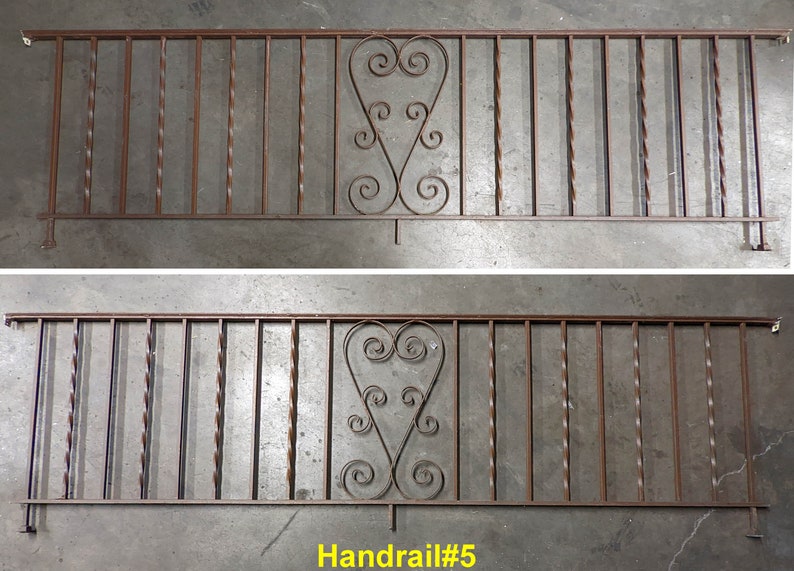 Salvaged Iron Railing Lot 7 (55ft) Antique Vintage Old Salvaged Reclaimed Steel Wrought Iron ...