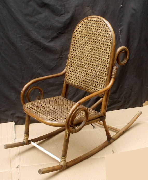 antique childs wicker rocking chair