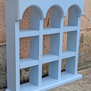 Vintage Antique Old Reclaimed Salvaged Handmade Handcrafted SOLID Wood Wooden Wall Mounted Accent Shelf Cabinet Decor Minifigure Holder Rack