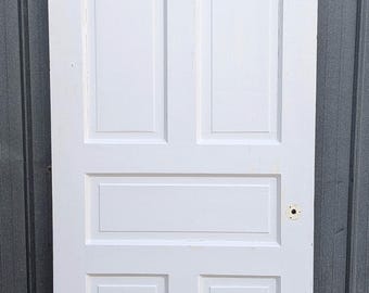 3 available 32"x78" Antique Vintage Old Reclaimed Salvaged Victorian SOLID Wood Wooden Interior Door 5 Panels