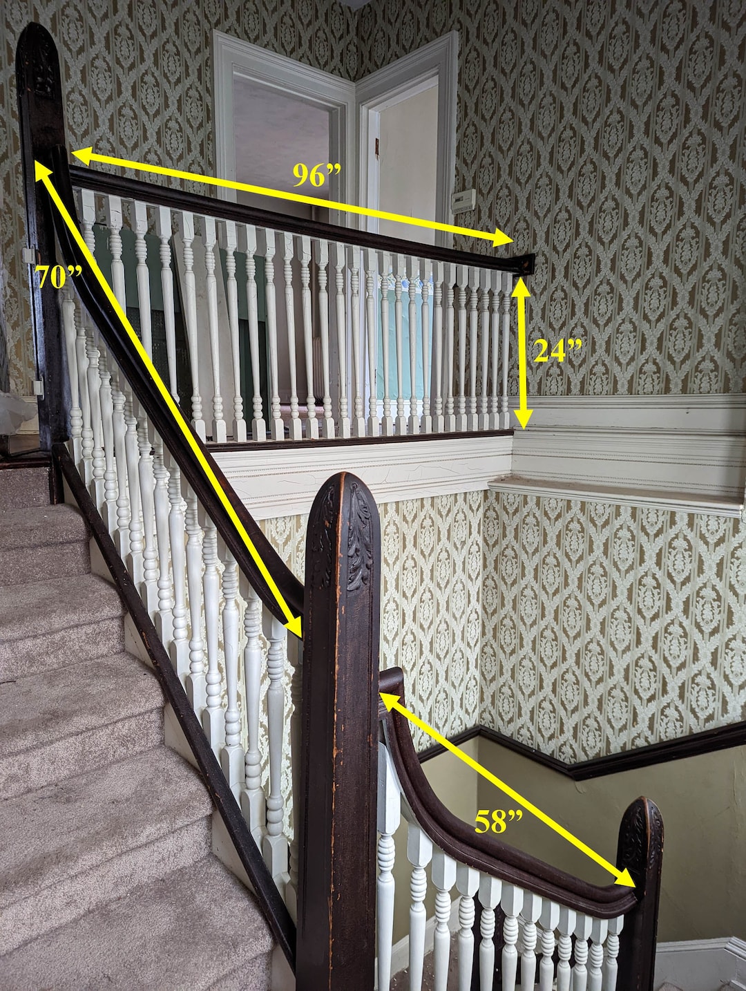 COMPLETE! Antique Vintage Old Salvaged Reclaimed Staircase Balusters ...