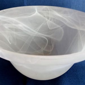 Vintage Small Diffuser Lampshade Frosted Alabaster Glass Swirl Pattern Bell Shape Ceiling Fan Wall Sconces Replacement Light Cover