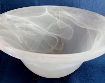 Vintage Small Diffuser Lampshade Frosted Alabaster Glass Swirl Pattern Bell Shape Ceiling Fan Wall Sconces Replacement Light Cover