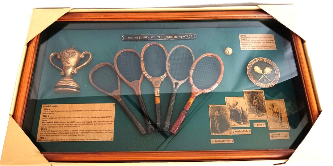 Framed Artwork the History of Tennis Racket 3D Wall Hanging Shadow Box ...