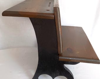 Vintage Handcrafted Wooden Children School Small Desk Bench Seat Side Table Plant Stand Doll Display Photography Props