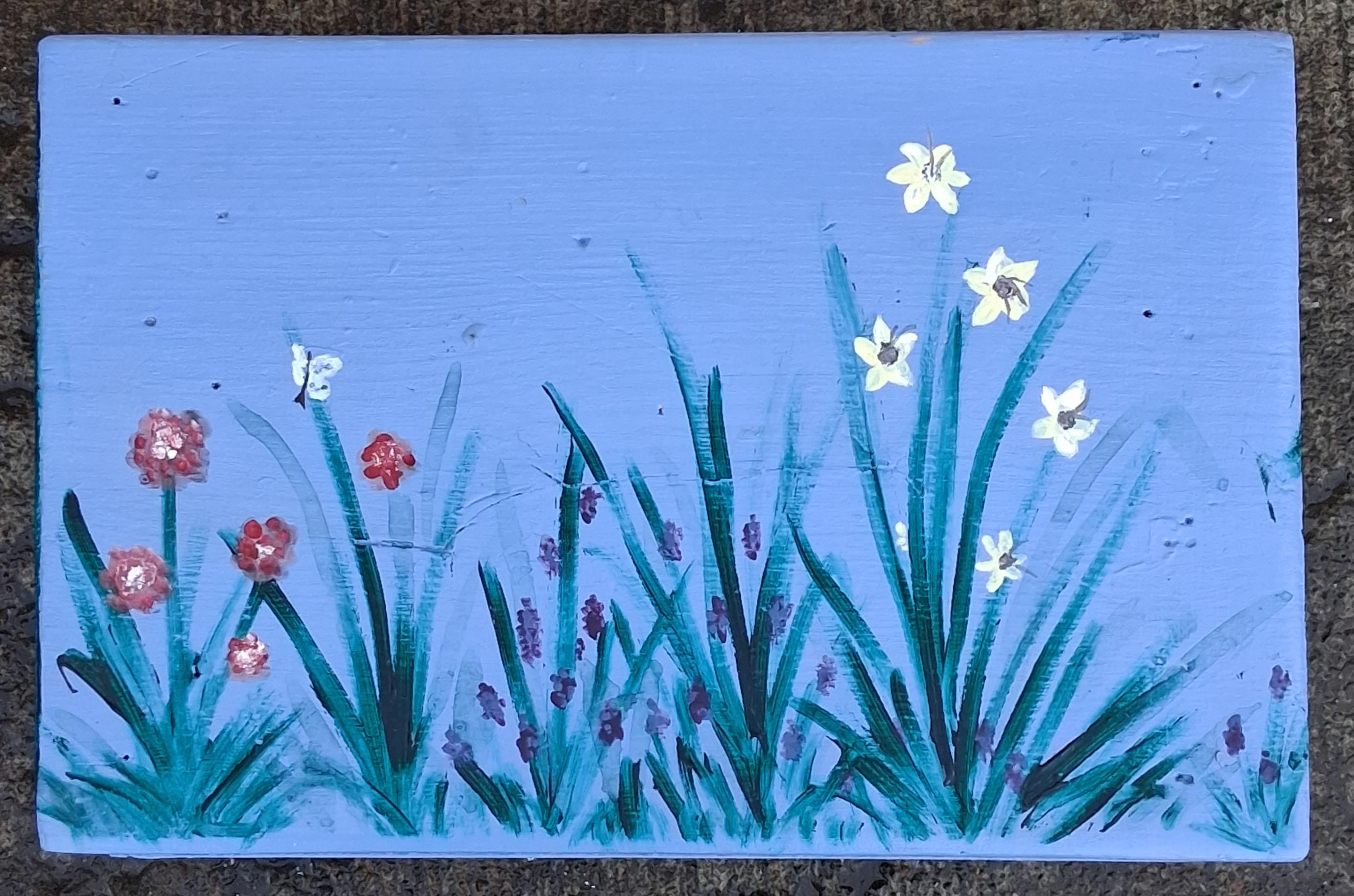Small Vintage Antique Old Handmade Hand Painted Solid Wood Wooden Foot ...