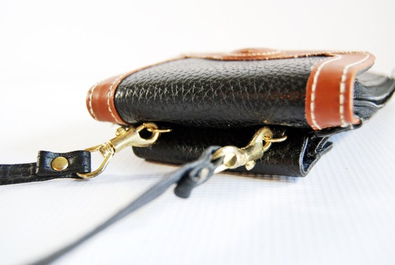 Vintage Black Leather Purse | Black Leather Messe… - image 4