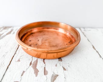 Vintage Kupfer Kuchenform - Kleine runde Backform, rustikale französische Küchendekoration - Made in Italy
