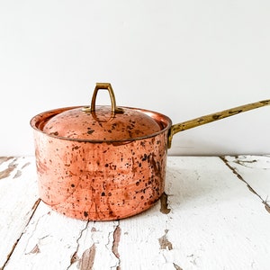 Vintage Kitchen Copper Pot Paul Revere 1 Qt Copper Saucepan Antique Copperware Saucepan Vintage Copperware Sauce Pan Paul Revere Saucepan