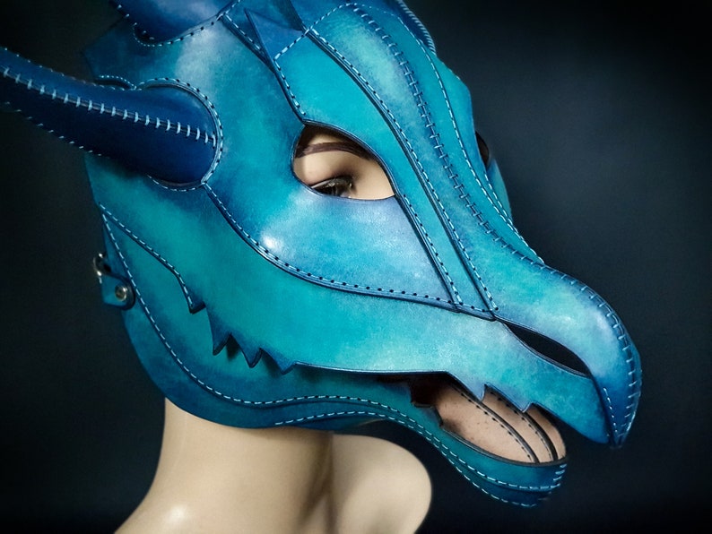 PDF Leather Dragon Mask Pattern Cosplay Dragon Head Pattern Etsy
