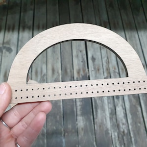 Semicircle Wooden Handles for Handbags, Natural Plywood Bag Handles