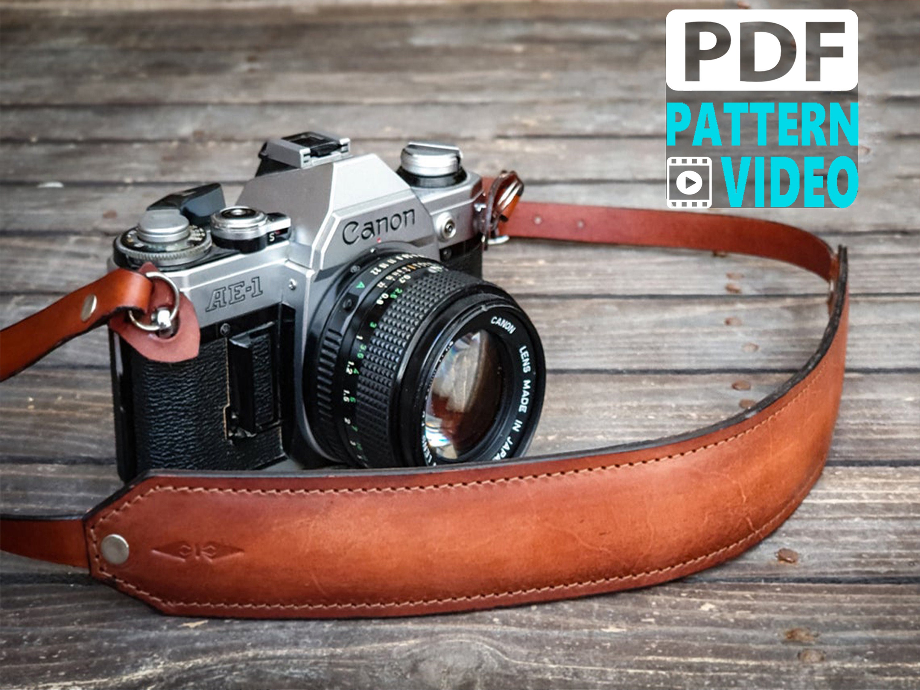 DIY leather strap pad pattern - Leather bag strap pad / camera