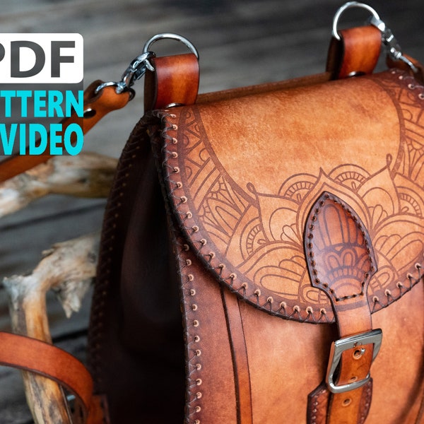 LUNA Leather Bag Pattern | Backpack, Shoulder Bag PDF Leather Pattern