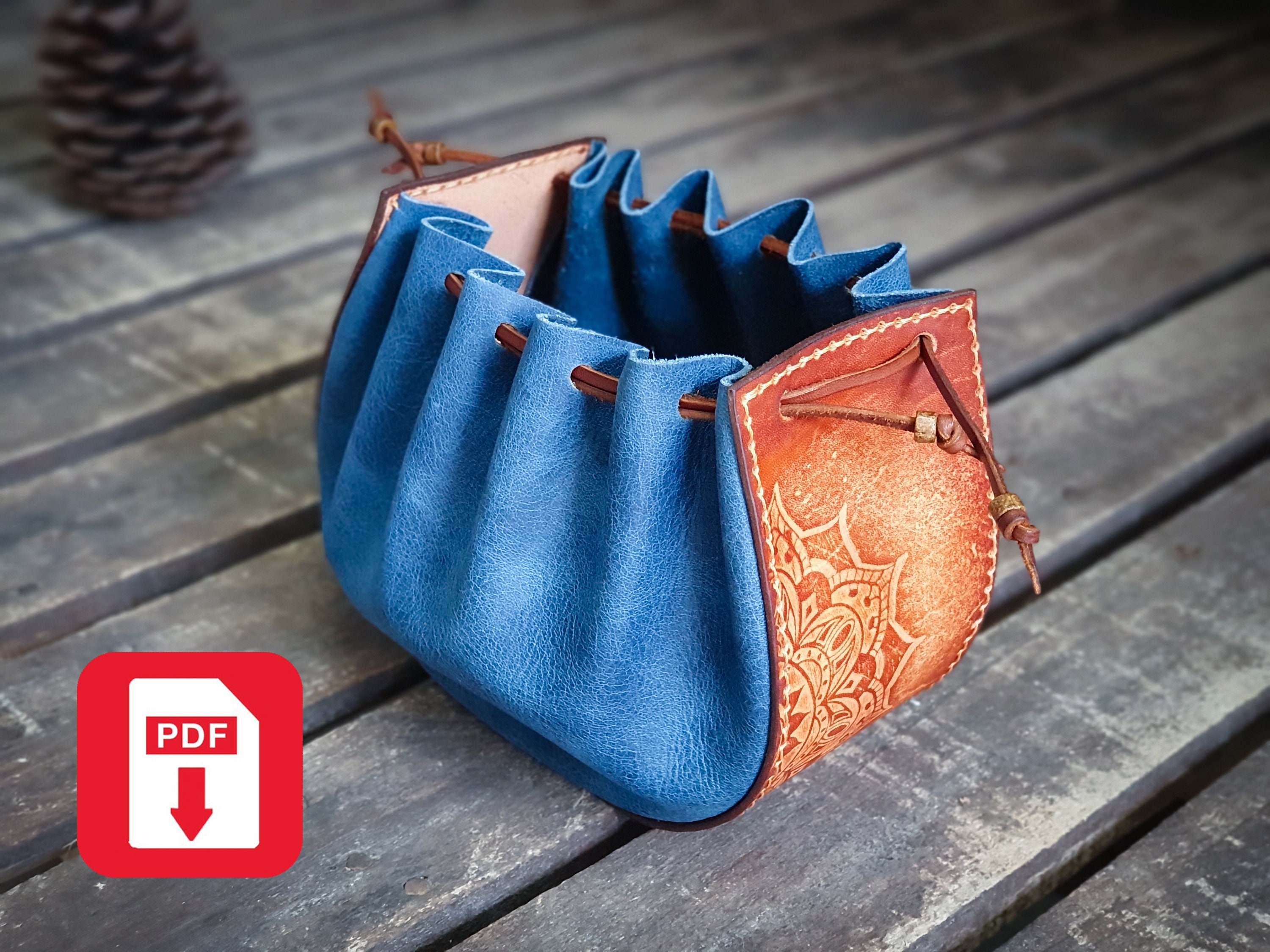 PDF leather Pattern for Large Dice Pouch/ Drawstring Pouch Etsy