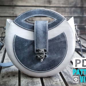 PDF Pattern. Leather ROUND crossbody bag With Video