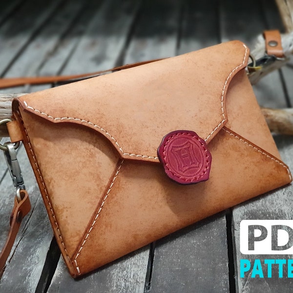 PDF Leather Pattern | Clutch, Waist Bag, Crossbody Bag, Letter Bag Pattern | Video Instructions