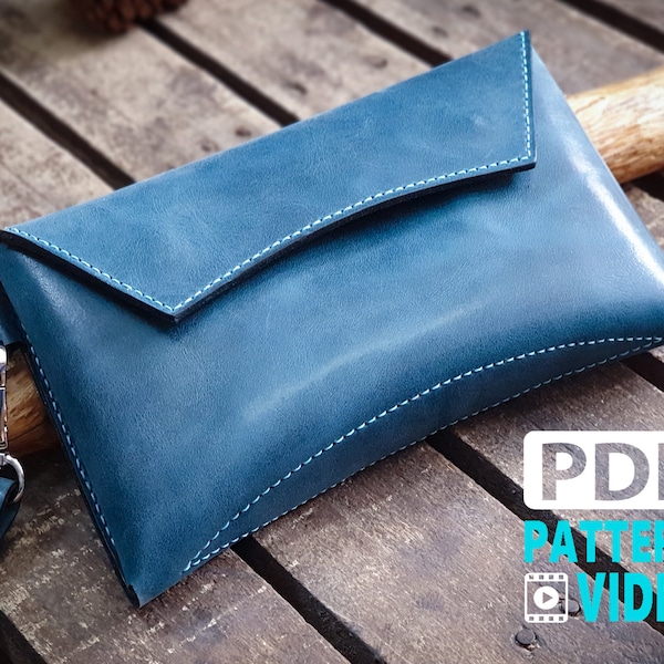 PDF Schnittmuster für Geschwungene Leder Clutch