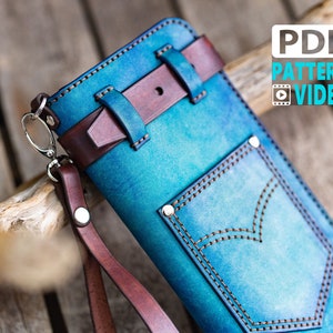 Patrón de cuero de billetera larga JEANS / Patrón PDF para artesanía de cuero