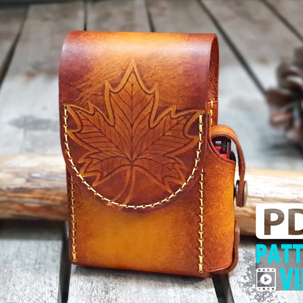 PDF Leather Pattern / 100s Cigarette Case With Small Lighter Slot / Leather Pattern Plus Youtube Video