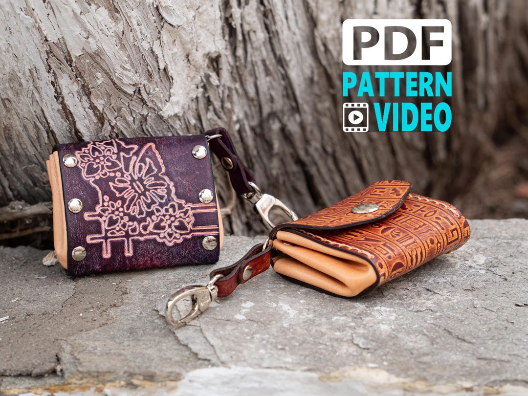 PDF Leather Pattern Mini Keychain Leather Wallet - Etsy