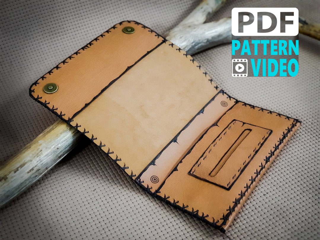 Pattern PDF/ Doublefolded Leather Tobacco Pouch / Plus Video