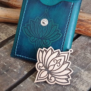 Lotus Flower Wooden Stamp for leather crafting