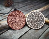 Round Wooden Stamp for leather crafting 8,5 cm diameter