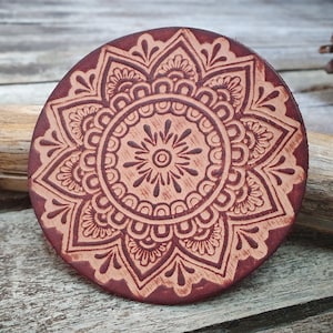 Leather Round Patch Mandala