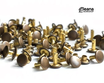 9mm Double Cap Rivets  | Nickel and Bronze Rivets For Leather Crafting