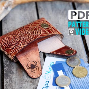 Spinnennetz Herren Geldbörse | PDF Leder Geldbörse Schnittmuster mit Video Tutorial