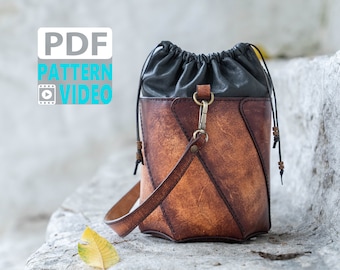 HEXY The Leather Bag | Hexagonal Leather Bucket Bag Pattern | PDF Leather Pattern