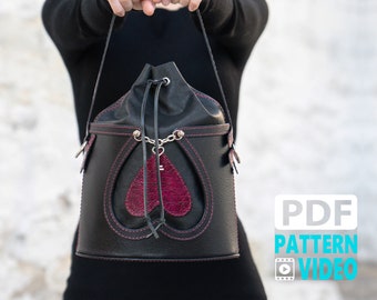 Dark VALENTINE Leather Hand-Bag | Valentine's Day  Pattern | PDF Leather Pattern