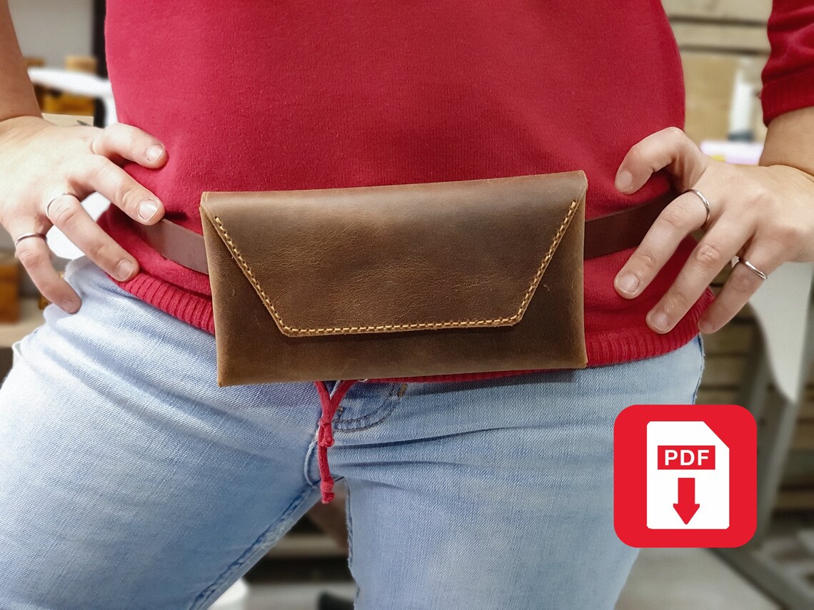 PDF Pattern for Leather Belt bag / Leather waist pouch / plus Etsy
