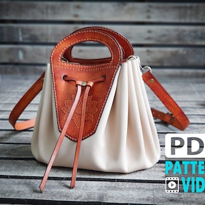 PDF Pattern. Leather BUCKET hand bag With Video