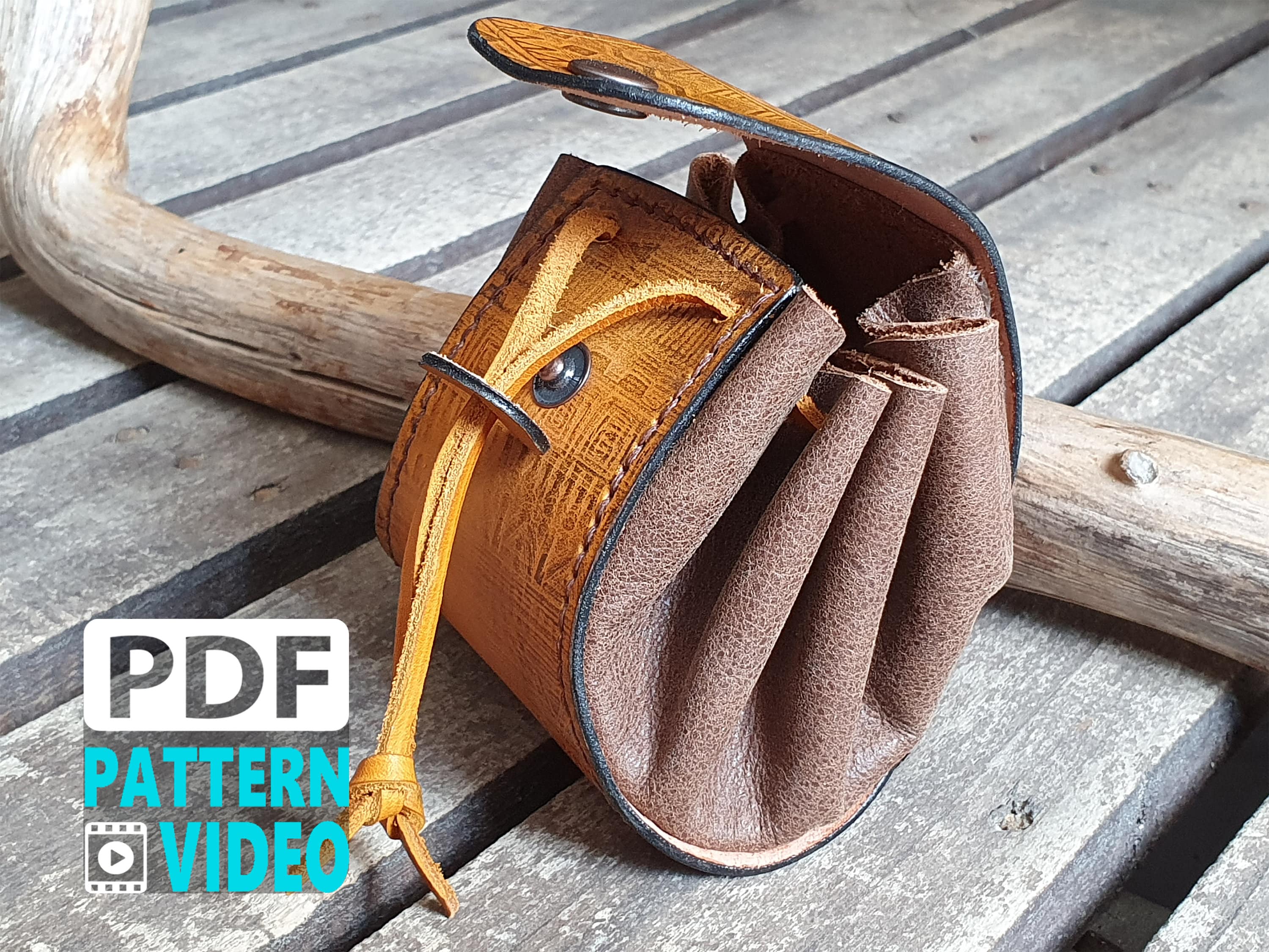 PDF Leather Drawstring Pouch Pattern / Dice Pouch Pattern / 