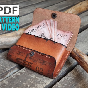 Patrón tarjetero de piel PDF / Patrón cartera de piel minimalista