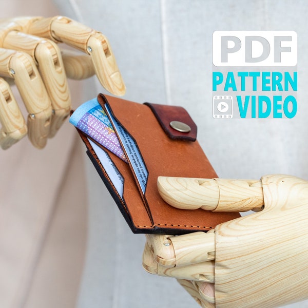 Two Pieces Minimalistic Wallet / PDF Pattern for Leather Crafting