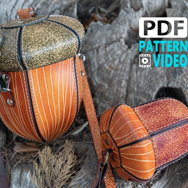 ACORN Leather Bag Pattern in TWO sizes | Christmas Bag Pattern | PDF Leather Pattern