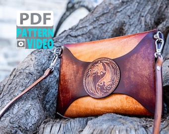 Yin Yang Wolf Leather Clutch | PDF Leather Pattern