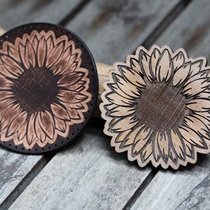 Sunflower Wooden Stamp for leather crafting | 9cm x 9cm or 3,5” x 3,5”