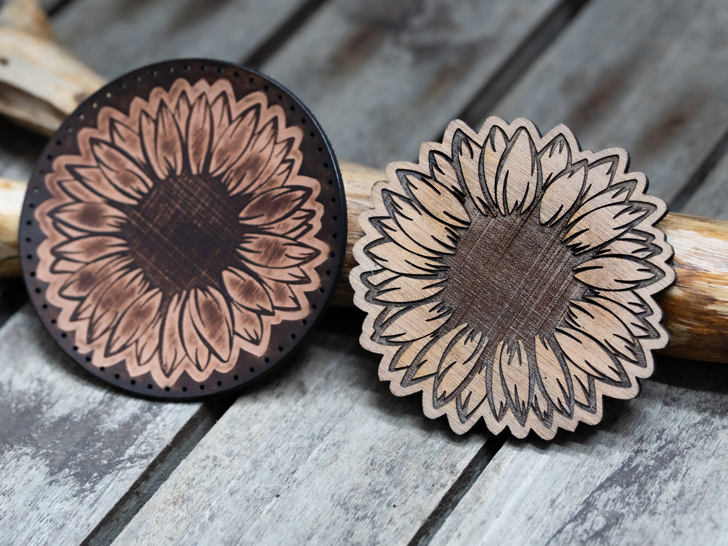 Wholesale CRASPIRE Wooden Rubber Stamp Sunflower Decorative Wood
