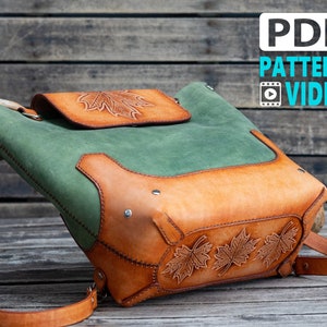 Hybrid Leder Tragetasche MUSTER | Maple Rucksack, Schultertasche PDF Leder Schnittmuster