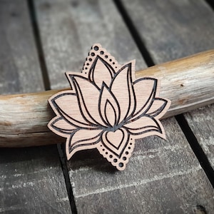 Tampon en bois de fleur de lotus pour l'artisanat du cuir