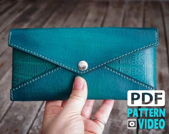 PDF Lädermönster. Mönster för långa kuvertplånböcker och "instruktionsvideo"