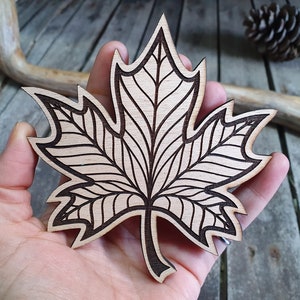 Maple Leaf Wooden Stamp for leather crafting