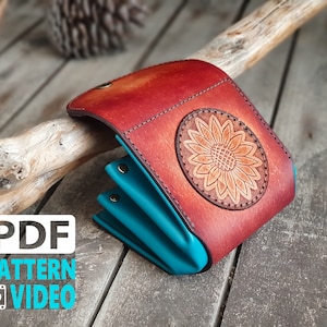 Patrón de cuero PDF. Patrón de billetera multiusos y vídeo "cómo hacerlo"
