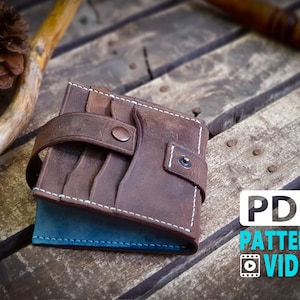 Padrão de porta-cartões de couro em PDF / Padrão de carteira de couro minimalista