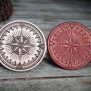 Nautical Compass Stamp for Leather Crafting